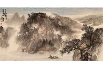 中青年实力派山水画家卢洪《秋云无影树无声》