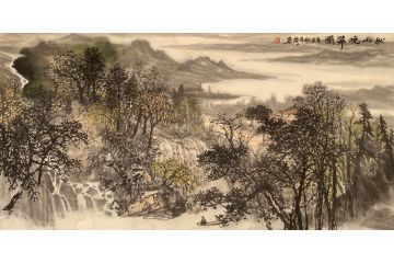 中青年实力派山水画家卢洪《秋山晚翠图》