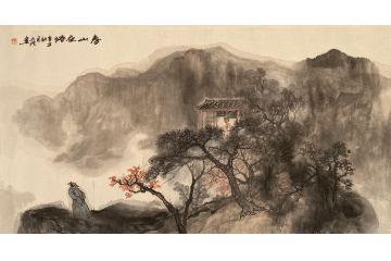 中青年实力派山水画家卢洪《春山夜雨》
