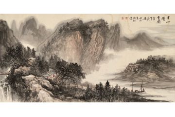 中青年实力派山水画家卢洪《溪山烟云图》
