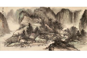 中青年实力派山水画家卢洪《溪山雅居图》
