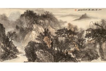 中青年实力派山水画家卢洪《山谷幽居》