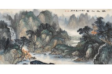 中青年实力派山水画家卢洪《漓水人家》