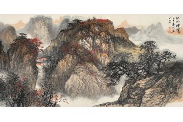 中青年实力派山水画家卢洪《秋山烟霭》