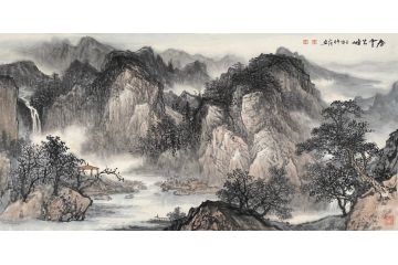 中青年实力派山水画家卢洪《春云出岫》