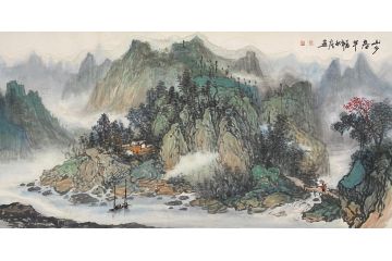 中青年实力派山水画家卢洪《山乡春早》