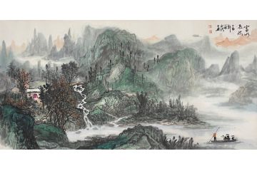 中青年实力派山水画家卢洪《富水长流》