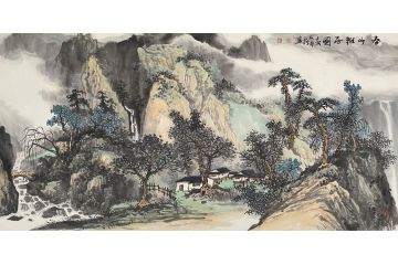 中青年实力派山水画家卢洪《春山雅居图》