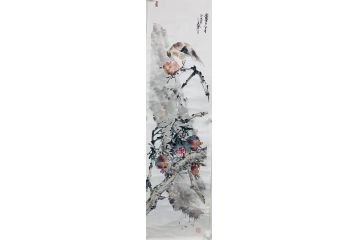 中美协当代名家晁谷花鸟图精品《独立枝头尽风采》