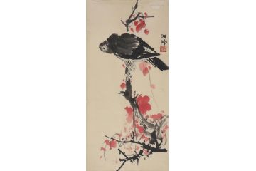 中美协名家孙其峰中国画花鸟画《红叶鹰》（二）