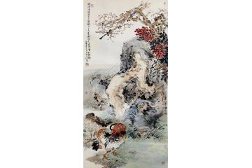 中美协当代名家晁谷花鸟图精品《開隨律琯度芳辰》