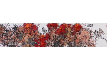 中美协当代名家晁谷花鸟图精品《五谷豐登．大秋時節》