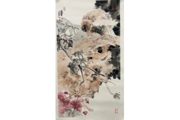 中美协当代名家晁谷花鸟图精品《探花》