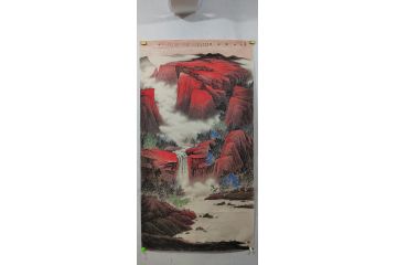 山水画名家黄开前精品《空山观瀑图》