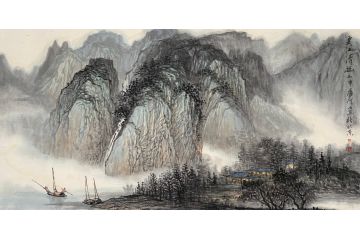 中青年实力派山水画家卢洪《夏江清幽》