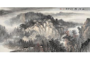 中青年实力派山水画家卢洪《山居图》