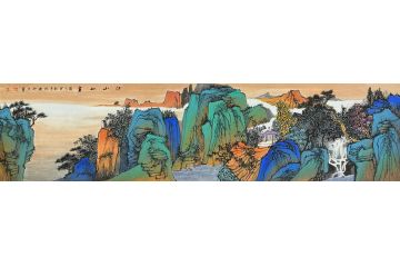 中美协中国画画家莫祝兴山水画精品《江山如画》