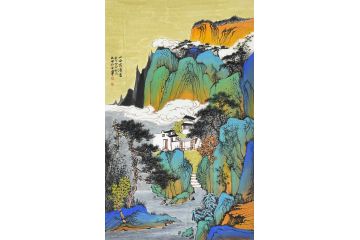 中美协中国画画家莫祝兴山水画精品《山水有清香》